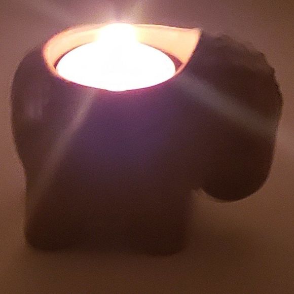 Partylite Vintage Porcelain Brown Elephant Votive Candle Holder - Picture 3 of 16
